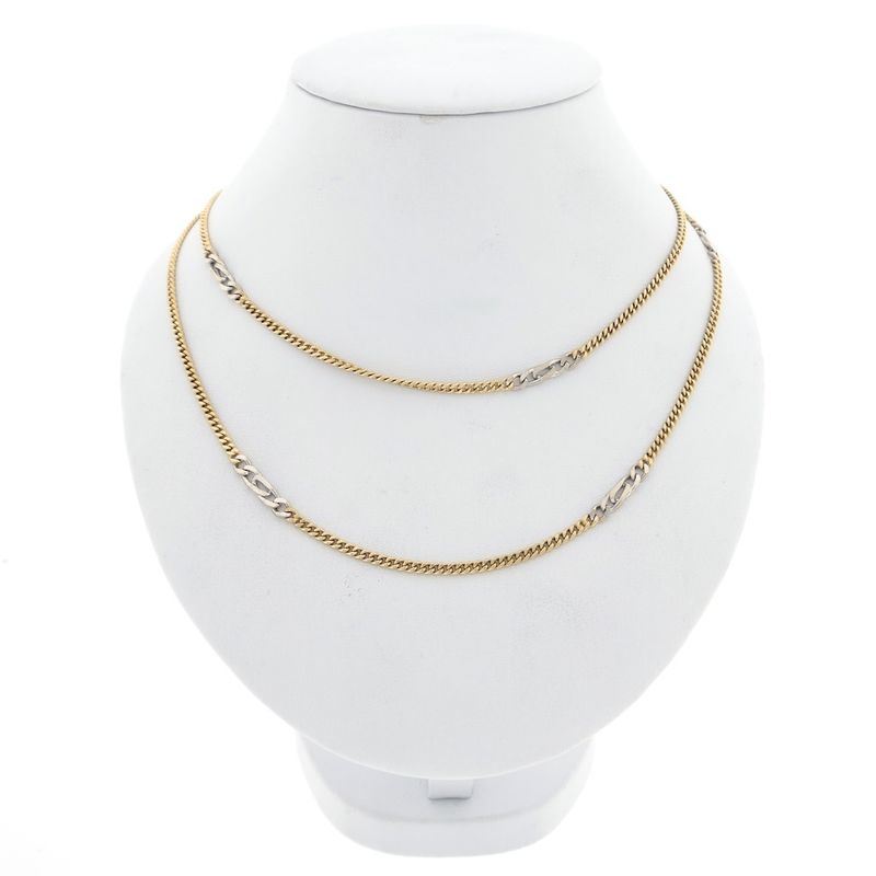 Image 1 of Two-tone gold gourmet/fantasy link chain