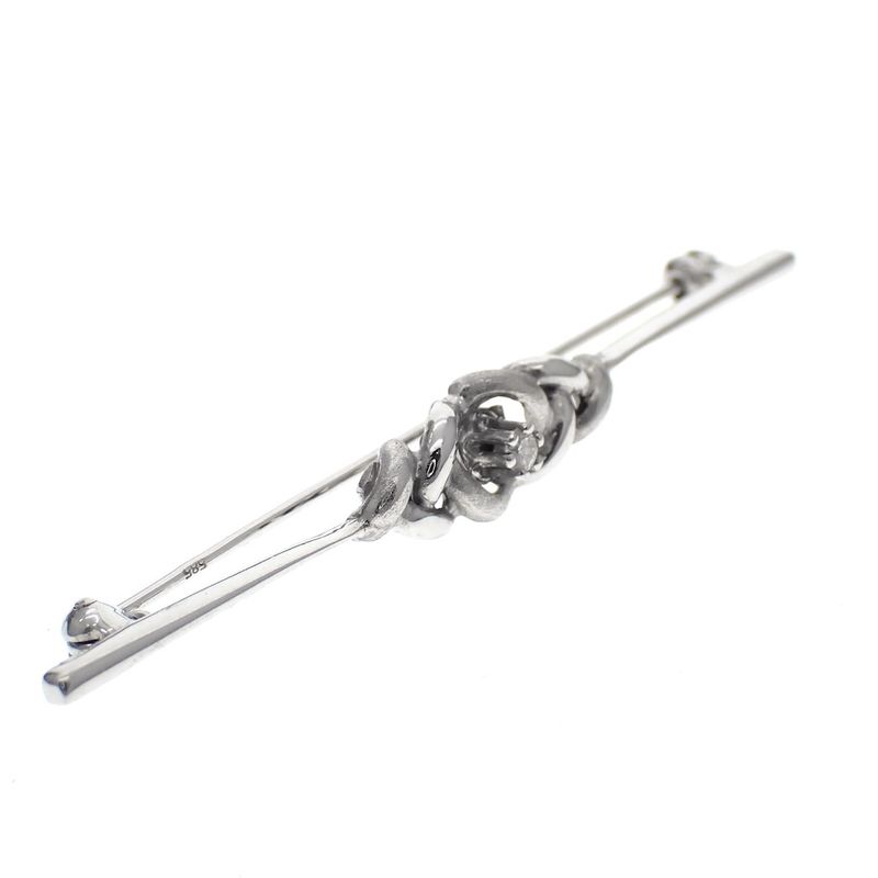 Image 3 of White gold brooch with diamond; 0.04 ct.