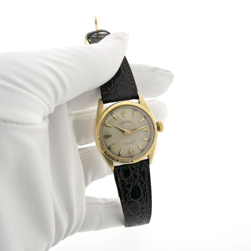 Image 14 of Rolex Oyster Perpetual 6085; Vintage 18k gold watch from 1953