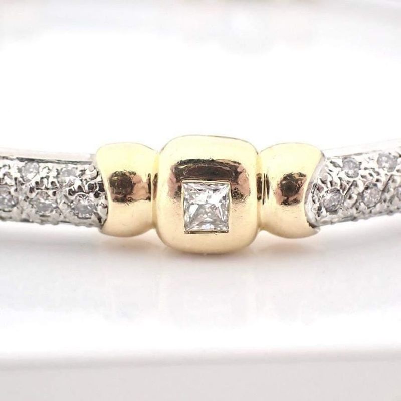 Image 11 of Two-tone gold fantasy link bracelet with diamonds; 2.85 ct.