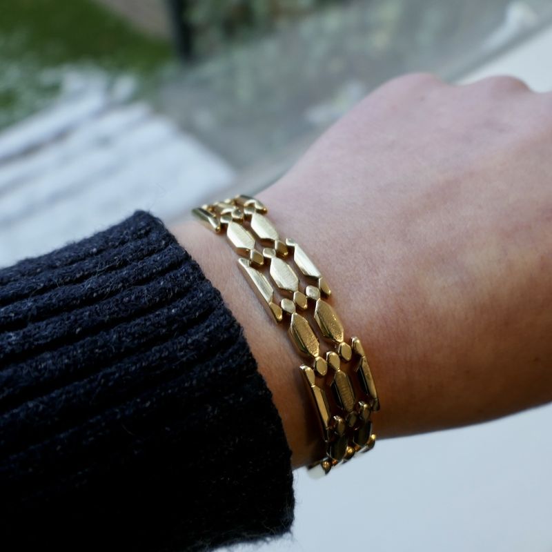 Image 11 of Golden Bismarck link bracelet.