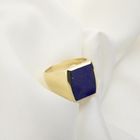 Image 6 of Gold signet ring with lapis lazuli