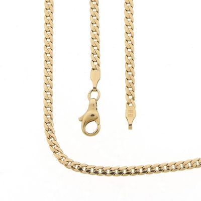 Image 1 of Gold flat gourmet link chain | 45.5 cm