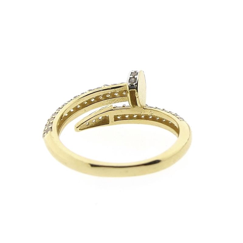 Image 5 of Gold nail ring with zirconia stones