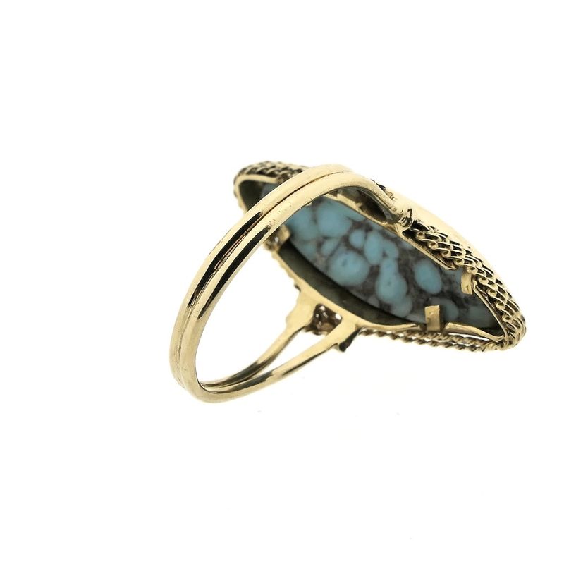 Image 7 of Vintage gold ring with turquoise
