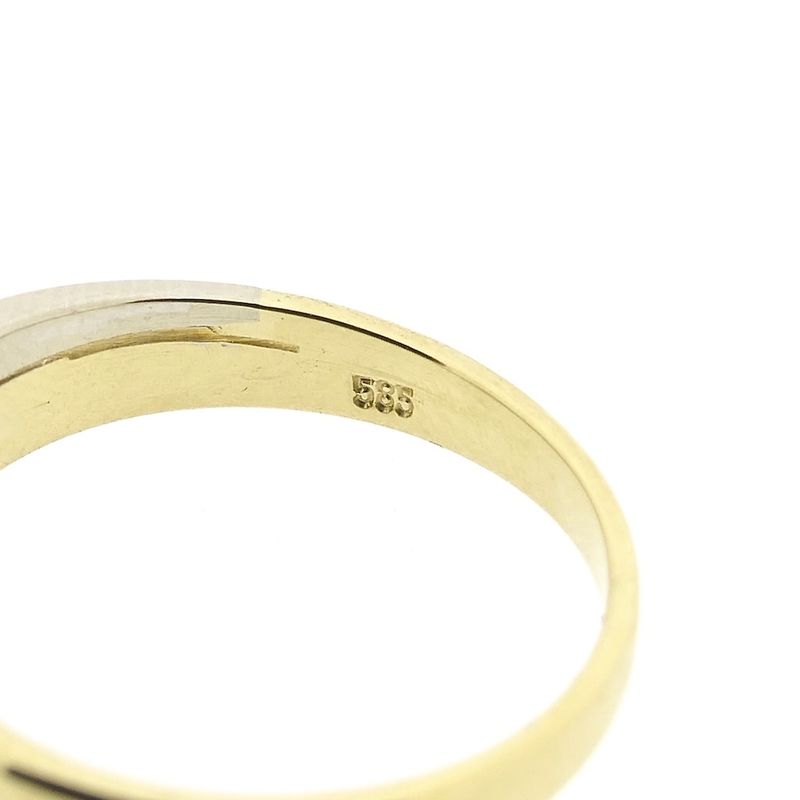 Image 7 of Two-tone gold solitaire ring with diamond; 0.02 ct.