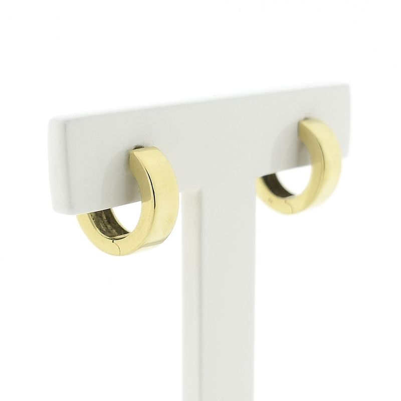 Image 3 of Gold hinged hoop earrings | Ø 12.4 mm