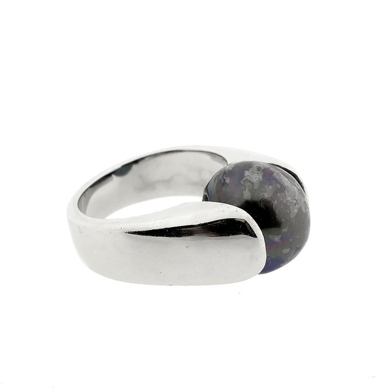 Image 3 of Silver ring with black pearl | Melano