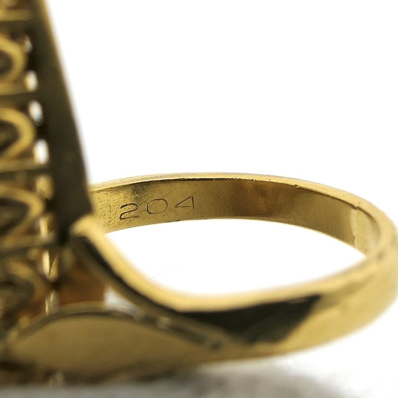 Image 6 of 20 carat gold marquise ring with diamonds approx. 1.50 ct.