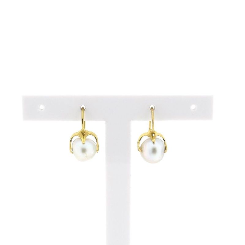 Image 1 of Gold earrings with baroque pearls
