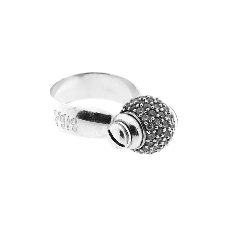 Image 7 of Silver rotating women's ring with zirconia | BIBA