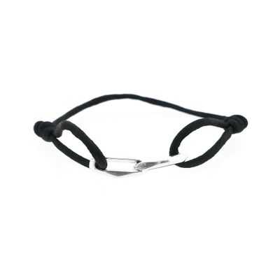 Image 1 of Forever Knots® Black Satin Bracelet with Silver Link