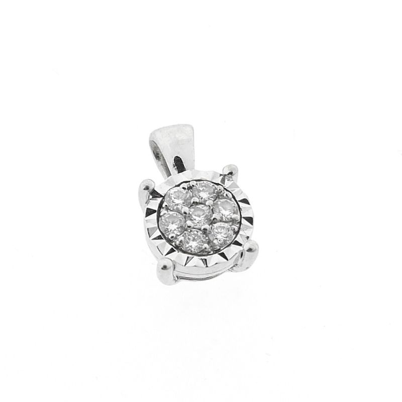 Image 3 of White gold minimalist pendant with diamond | 0.105 ct.