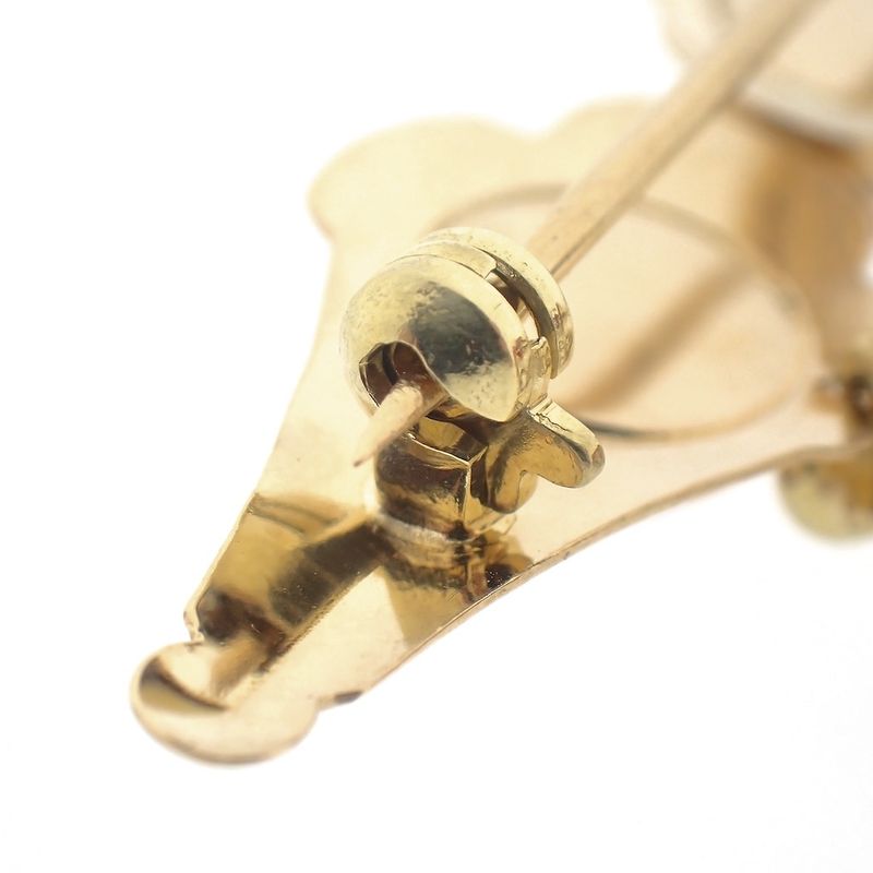 Image 6 of Vintage gold brooch with carnelian