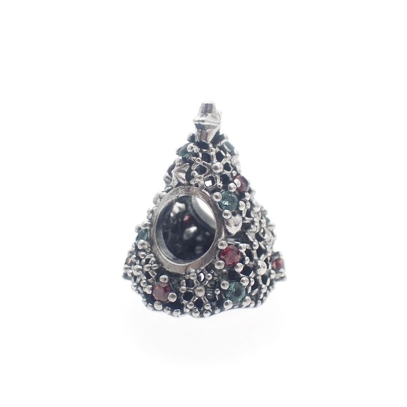 Image 3 of Pandora charm; Silver; Glitter Christmas tree