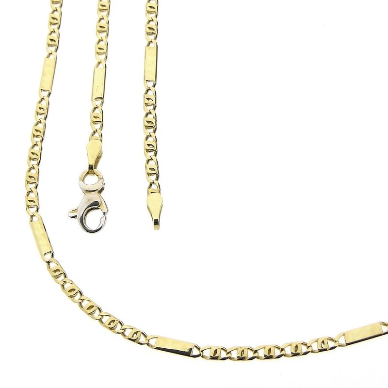 Image 1 of Gold closed figaro link necklace | 47 cm
