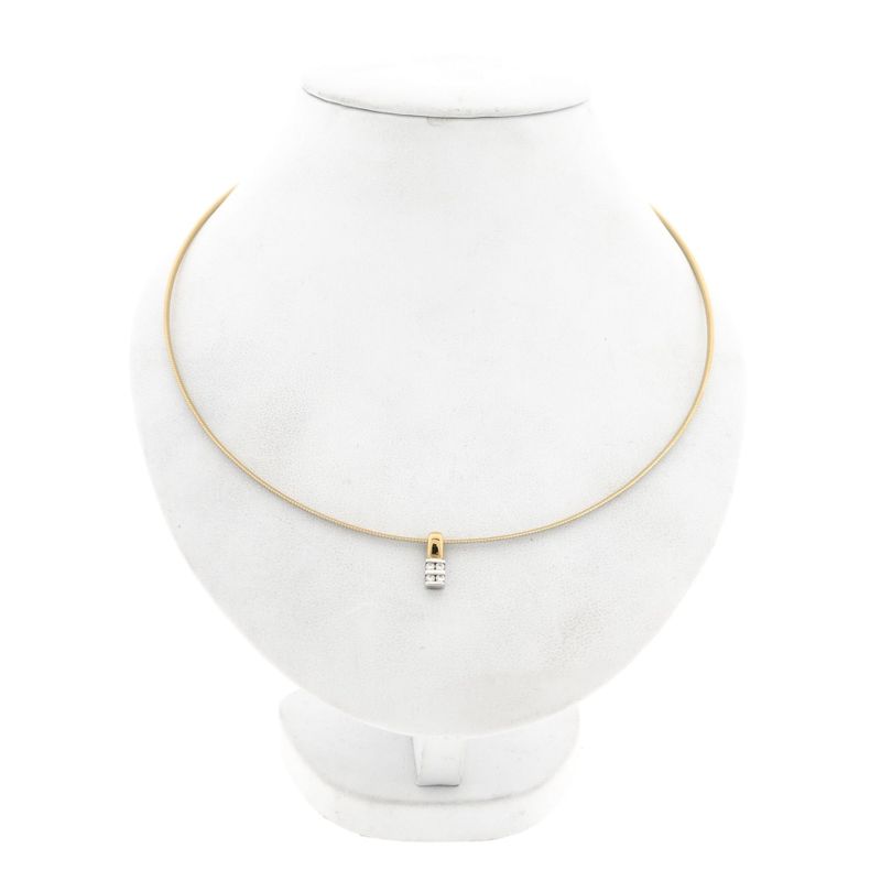 Image 1 of Bicolor Gold Omega Link Necklace with Pendant; Dancangelo