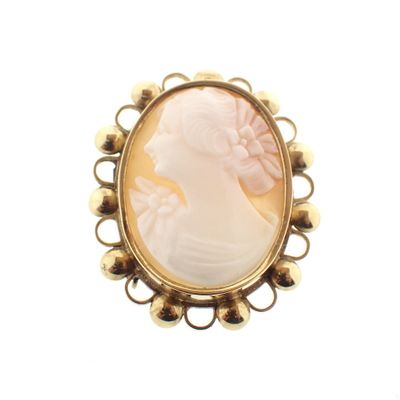 Image 1 of Antique gold brooch with cameo