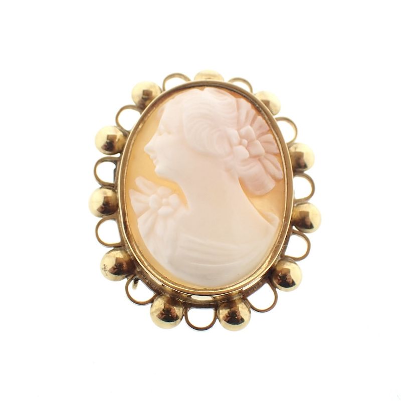Image 1 of Antique gold brooch with cameo