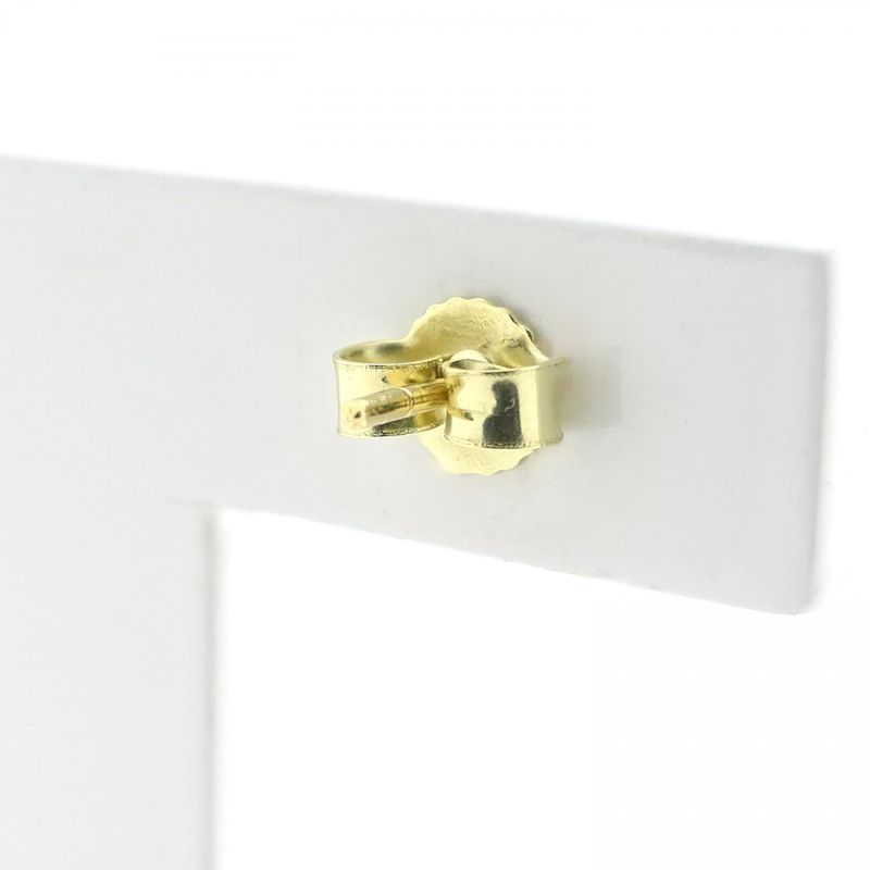 Image 5 of Gold solitaire stud earrings with diamond; 0.32 ct.