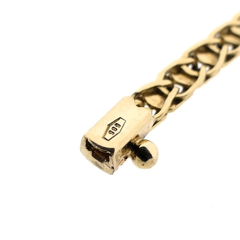 Image 6 of Gold Fantasy Link Necklace with Tricolor Pendant
