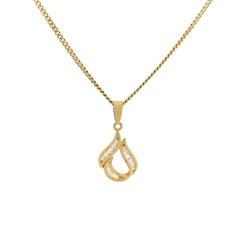 Image 8 of Gold pendant with zirconia stones