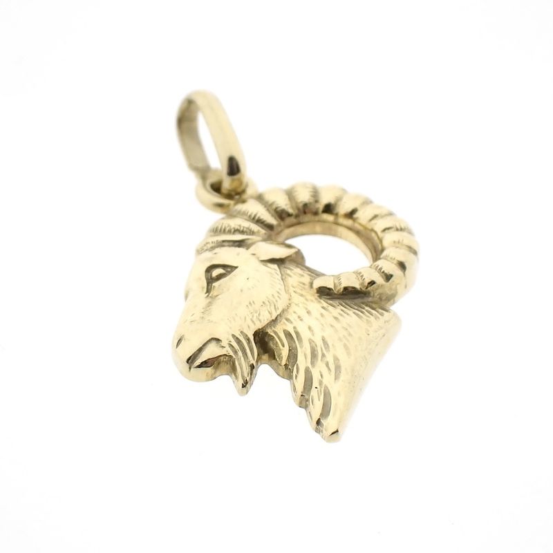 Image 5 of Gold zodiac sign pendant; Capricorn