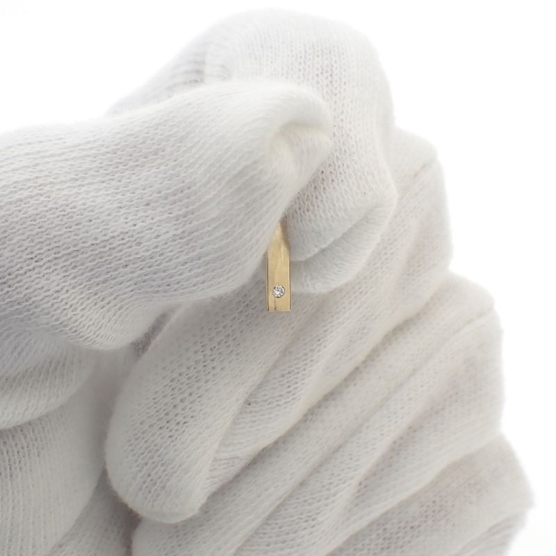 Image 2 of Gold minimalist pendant with diamond | 0.005 ct.