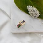 Image 2 of 18K gold ring with zirconia and a mix of gemstones
