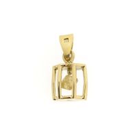 Gold pendant with uncut diamond