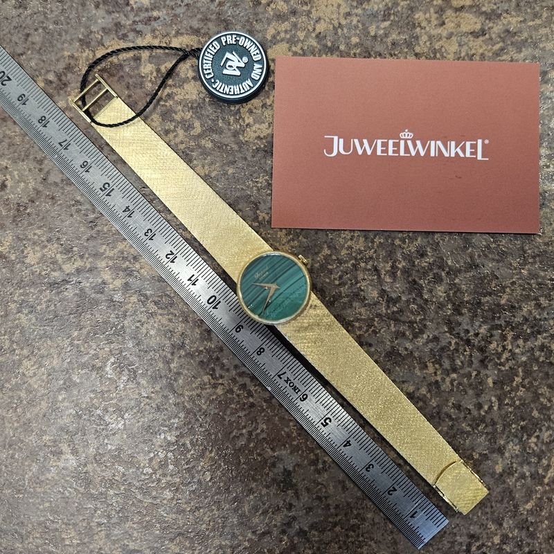 Image 20 of Chopard Genève Cocktail Watch 4010 1; Vintage 18k. gouden horloge met malachiet wijzerplaat
