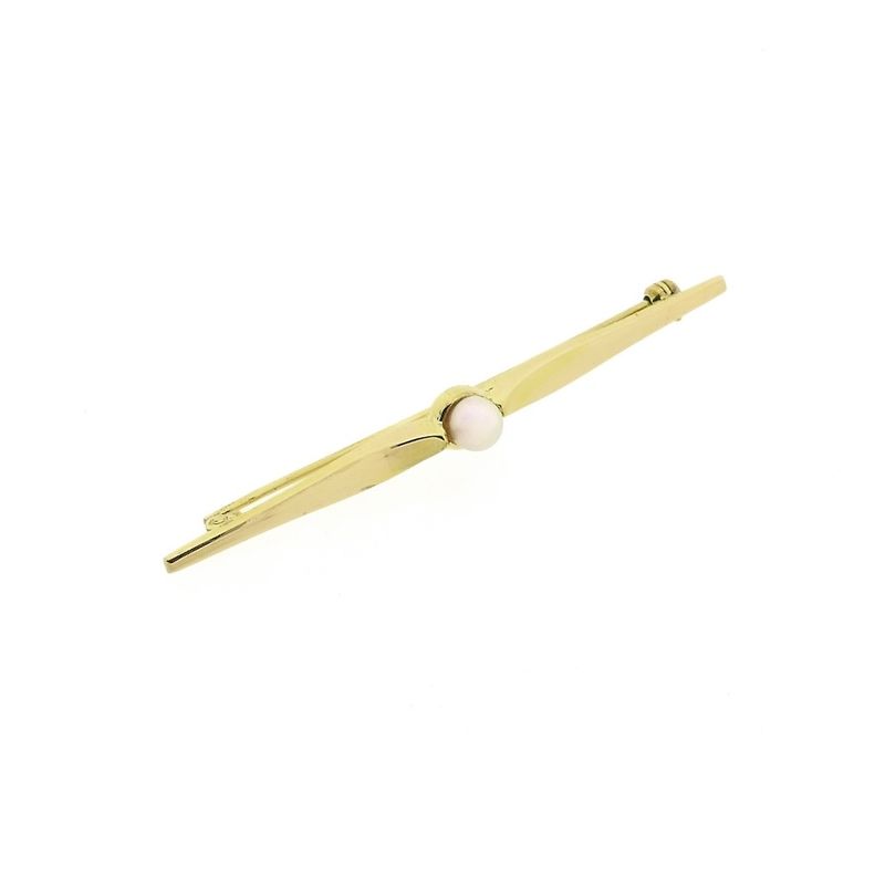 Image 4 of Vintage gold brooch with cultured pearl