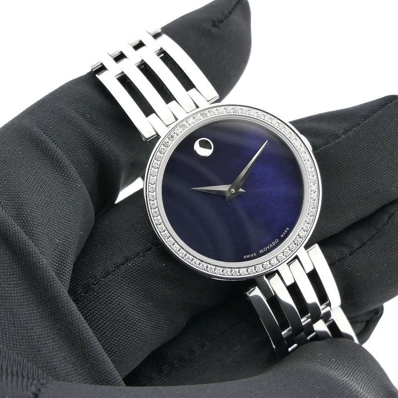 Image 5 of Movado Esperanza; Women's watch with diamonds and Bleu 'Mother of Pearl' dial; 0607231