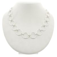 Silver link chain with rings | 42 cm
