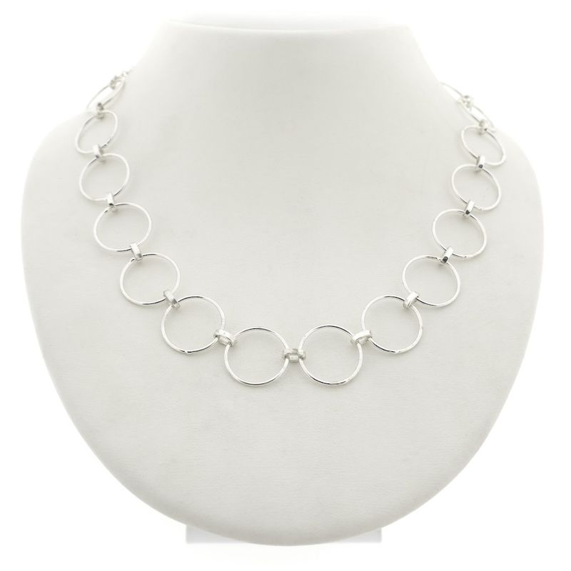 Image 1 of Silver link chain with rings | 42 cm