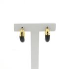 Image 1 of Gold hoop earrings with black enamel | Ø 20.5 mm