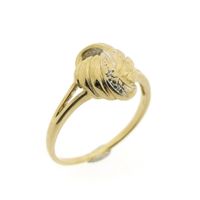 Golden fantasy ring with diamonds | 0.02 ct.