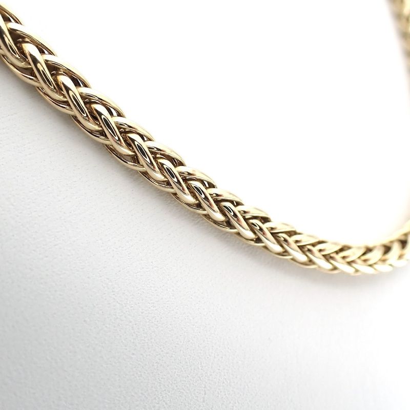 Image 2 of Gold braided chain; Foxtail link | 45 cm