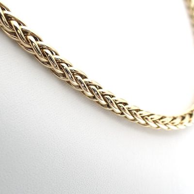 Gold braided chain; Foxtail link | 45 cm Image 2 of Gold braided chain; Foxtail link | 45 cm