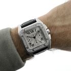 Image 18 of Cartier Santos 100 XL Chronograph 2740; Automatic watch with diamonds