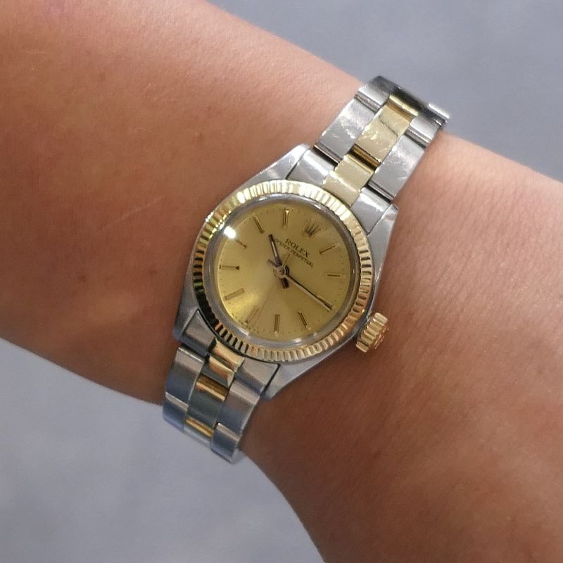 Image 12 of Rolex Oyster Perpetual 6719; Vintage gold/steel ladies' watch