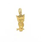 Image 8 of Gold owl pendant with turquoise