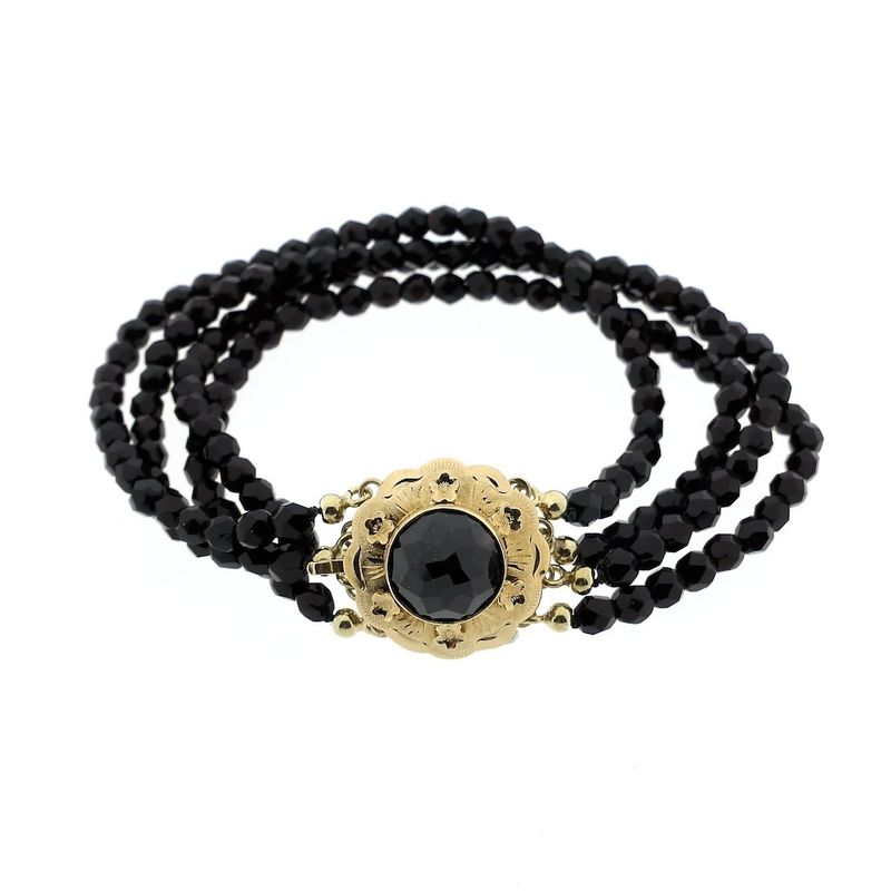 Image 2 of Glass bead bracelet with gold clasp