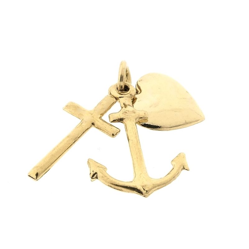 Image 4 of Gold pendant; Faith, hope, and love