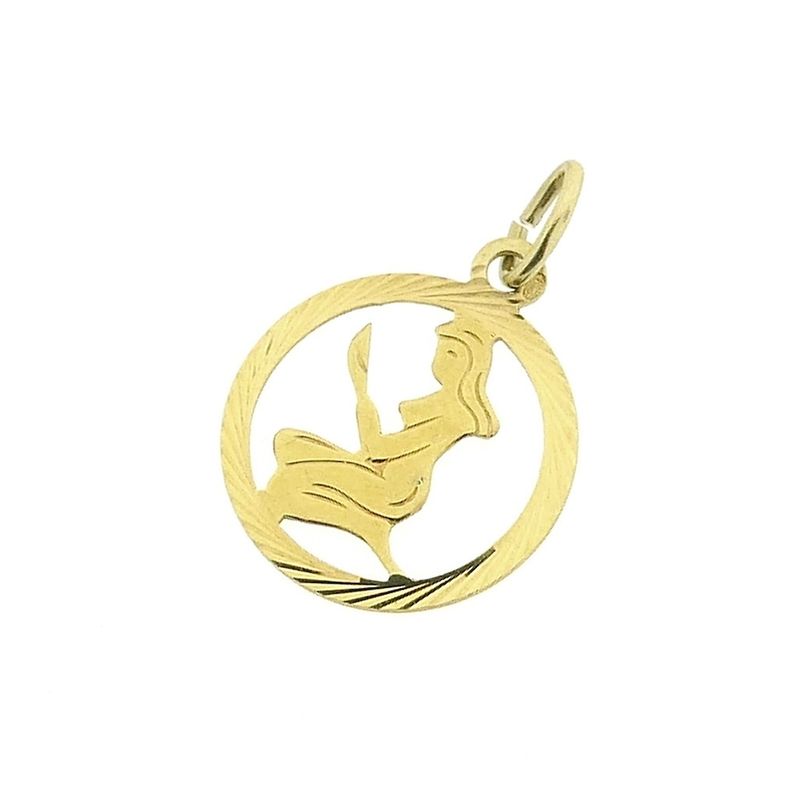Image 8 of Gold zodiac sign pendant; Virgo
