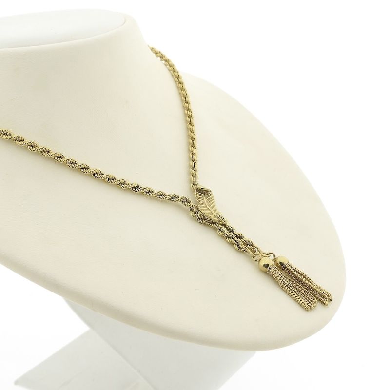 Image 3 of Gold twisted link chain with tassels | 48 cm