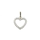 Image 1 of White gold heart pendant with zirconia