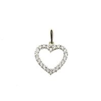 White gold heart pendant with zirconia