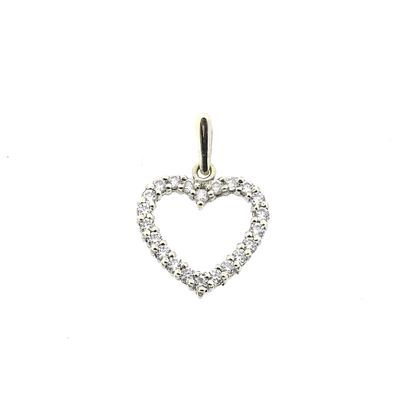 Image 1 of White gold heart pendant with zirconia