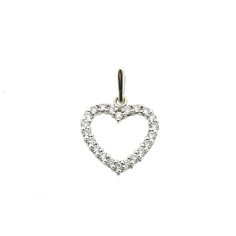 Image 1 of White gold heart pendant with zirconia